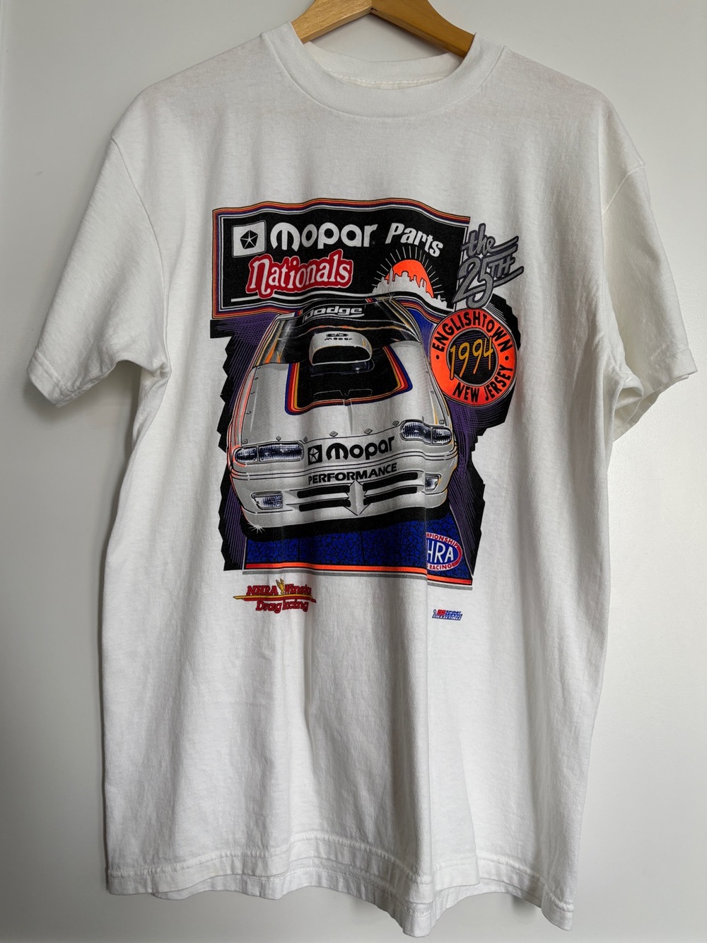 Vintage 90s NHRA 40th US Nationals Racing Tee Large